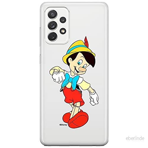 ERT GROUP mobiltelefonfodral för Samsung A52 5G / LTE 4G A52S originalt och officiellt licensierat Disney mönster Pinocchio 001, gedeeltelijk transparant 5905131140920