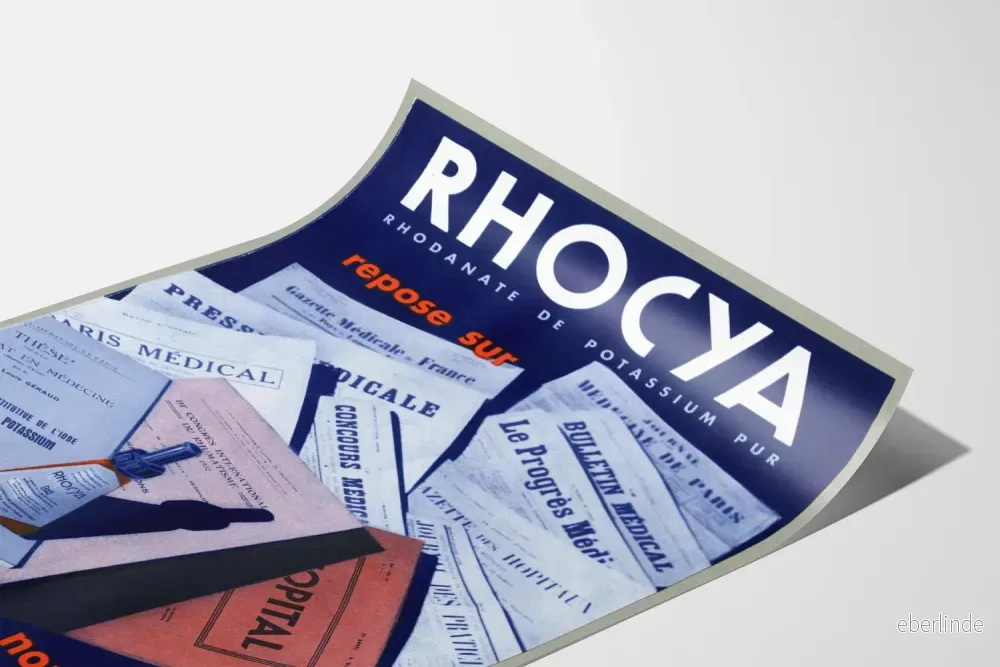 Vintage reklamposter Rhocya - medicinsk väggdekoration - Bild 3