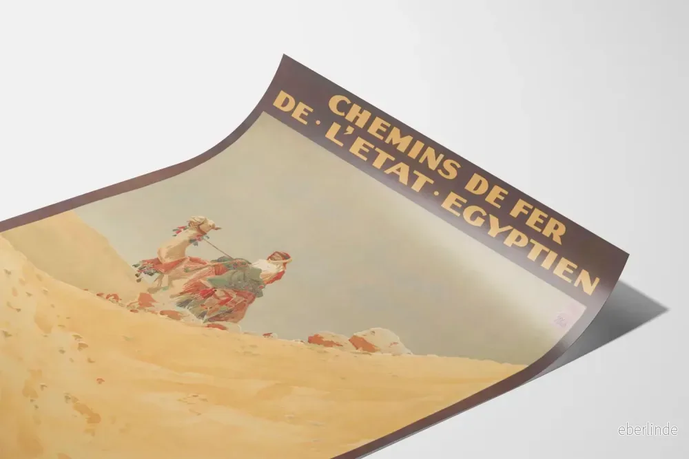 Vintageposter 'L'Égypte à 4 jours från Paris' - Retro väggdekoration - Bild 3