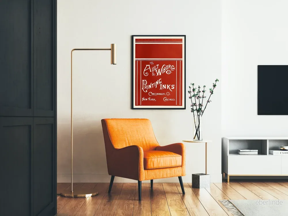 Vintageposter Ault & Wiborg Tryckfärger för väggdekoration - Bild 2