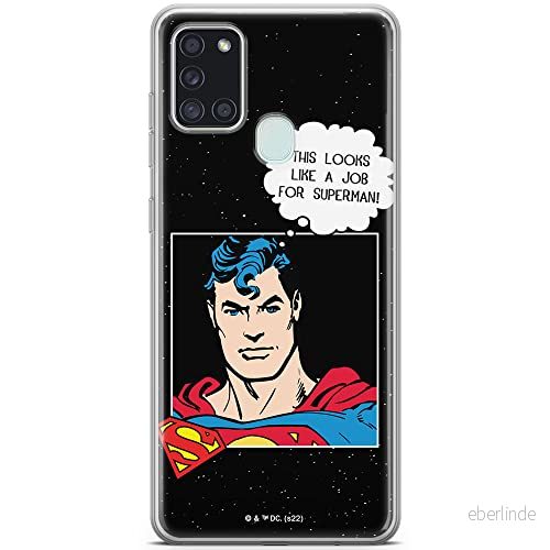 ERT GROUP mobiltelefonfodral för Samsung A21s originalt och officiellt licensierat DC mönster Superman 037 optimalt anpassad till formen på mobiltelefonen, fodral tillverkad av TPU plast 5905131571533