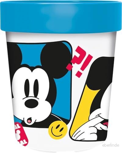 Disney Musse Pigg blå plastkopp 260 ml med halkfri bas 8000866113014