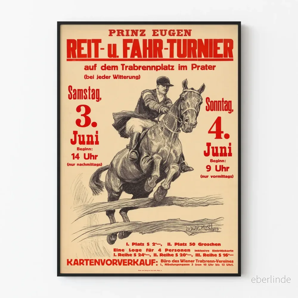 Vintageposter av Prins Eugen-tävlingen vid Prater