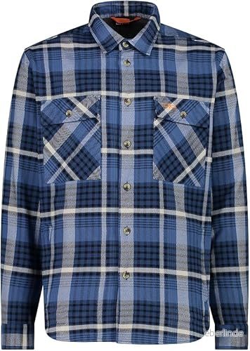 CMP Herrskjorta i flanell, oliv svart vit, 58 8058949989391