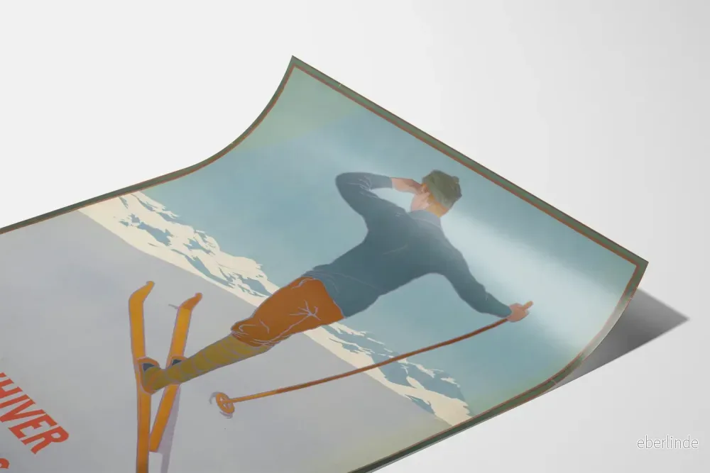 Vintageposter för vintersporter i Graubünden – Alpin väggdekoration - Bild 3
