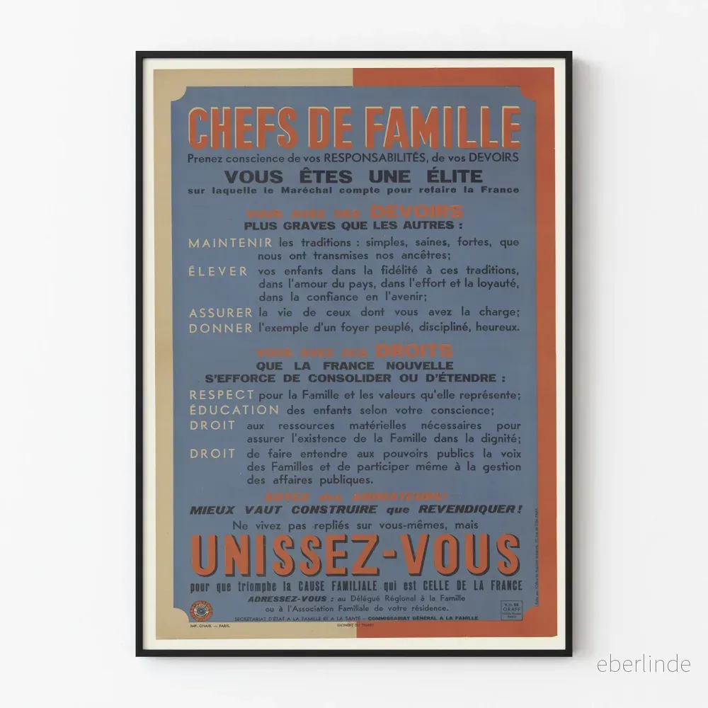 Vintage väggposter med familjechefer - Förklaring och åtagande