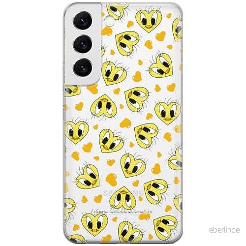 ERT GROUP mobiltelefonfodral för Samsung S22 originalt och officiellt licensierat Looney Tunes mönster Tweety 017 optimalt anpassad till formen på mobiltelefonen, gedeeltelijk transparant 5905795120917