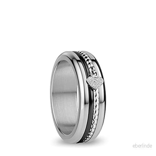 BERING Kombinationsring i silver och svart, för kvinnor, med en unik anordning att vrida loss byta, Rhine 4894041774190