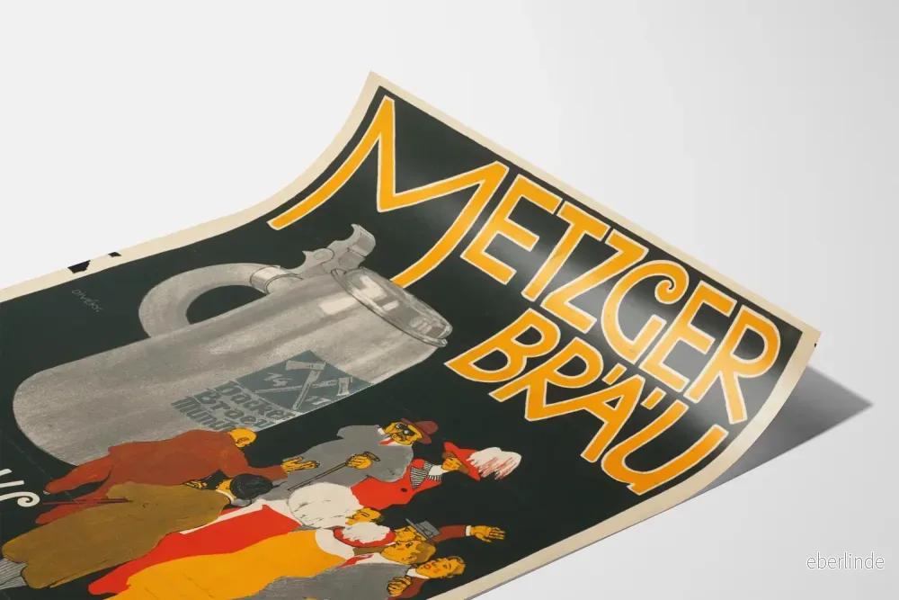 Vintageposter Metzger Bräu Zürich tysk öl - Bild 3