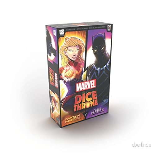 USAOPOLY Marvel Dice Throne 2 Hero Box Featuring Captain Marvel, Black Panther Standalone Competitive Game Officially Licensed Compatible with The Ecosystem 700304156051