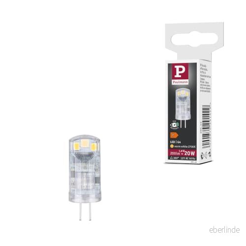 Paulmann 29142 Standard 12V LED Stiftsockel G4 1 pack 200 lm 1,8 W 2700 K Klar Ljuskälla 4000870291429