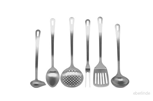 BIRAMBEAU - Set med 6 höghållfasta köksredskap i rostfritt stål 18% krom 3011239008153
