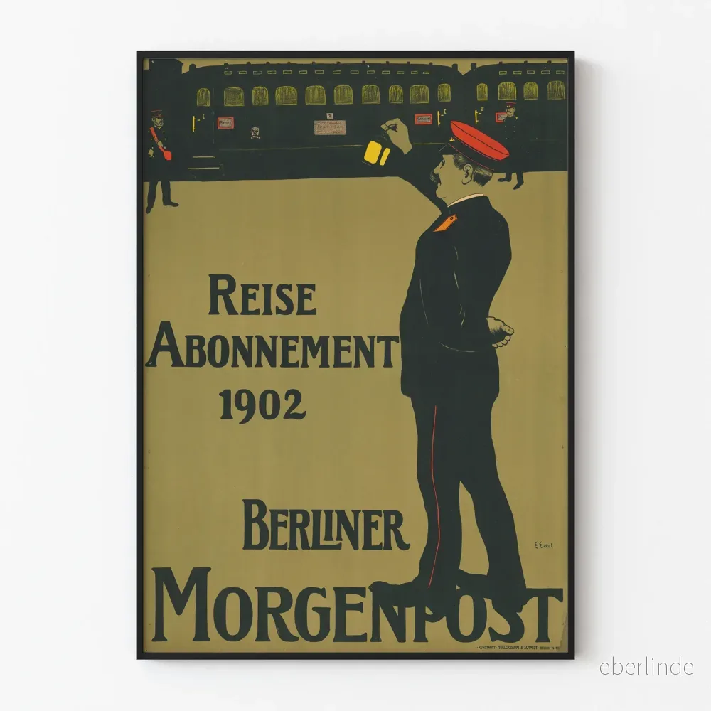 Vintageposter Reise Abonnement 1902 Berliner Morgenpost