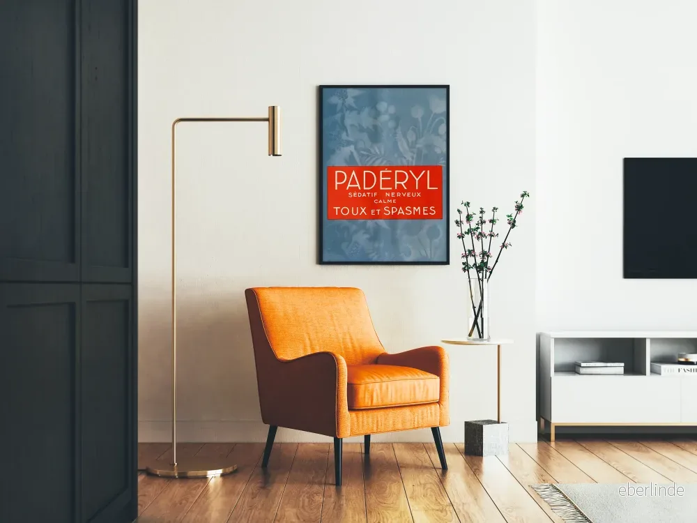 Vintage reklamposter för PADÉRYL, nervlugnande, mot hosta och spasmer - Bild 2