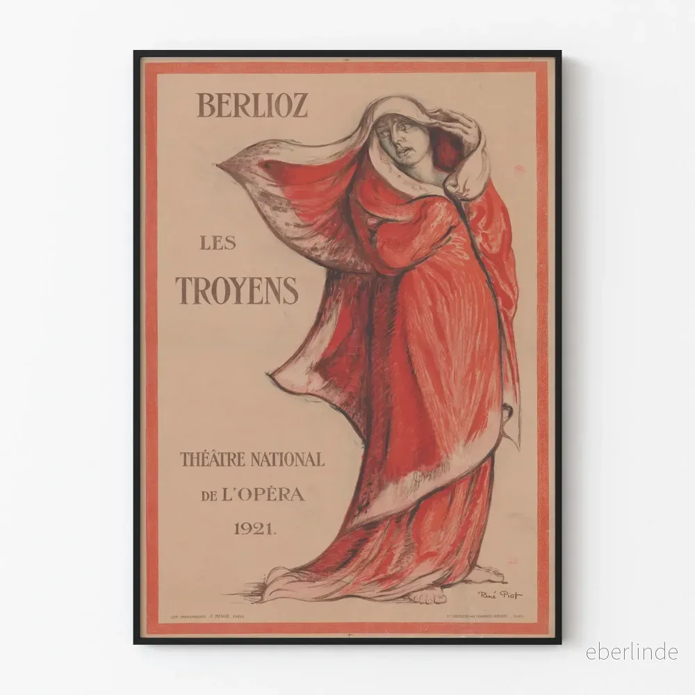 Vintageposter Berlioz Les Troyens Nationalteatern för Opera 1921