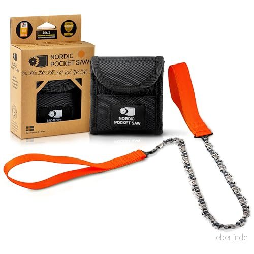 Nordic Pocket Saw Kedjesåg ORIGINAL 65 cm & 132 g Lätt och kraftfull campingsåg med nylonfodral Ficksåg för vandring outdoor Grensåg Survival prepping kit Verktyg överlevnad 7350004340019