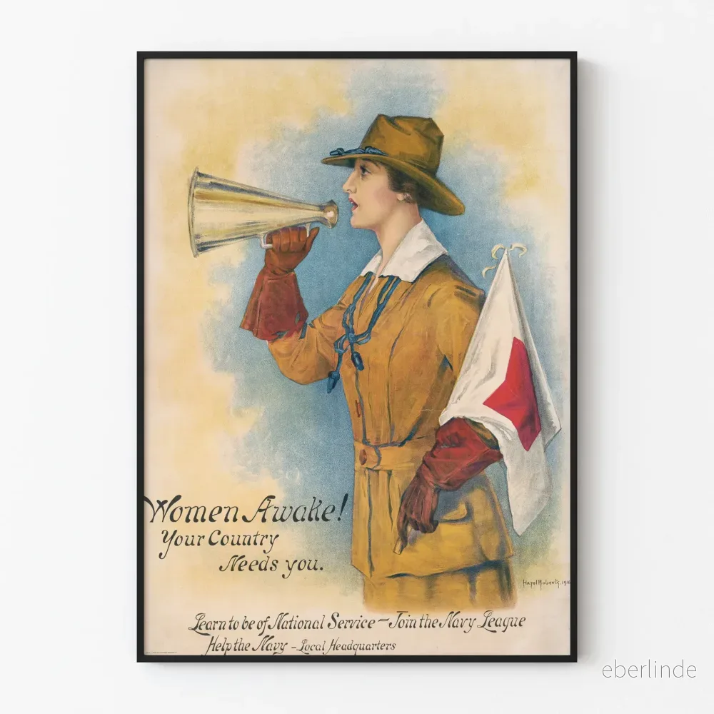 Vintageposter Women Awake – patriotisk väggdekoration för engagemang Vintageposter Women Awake – patriotisk väggdekoration för engagemang