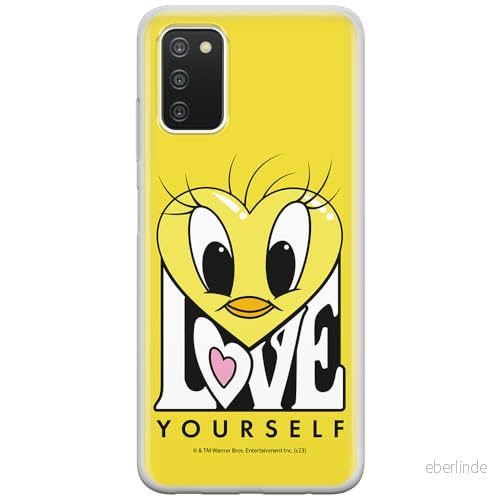 ERT GROUP mobiltelefonfodral för Samsung A03S originalt och officiellt licensierat Looney Tunes mönster Tweety 015 optimalt anpassad till formen på mobiltelefonen, fodral tillverkad av TPU plast 5905795097516