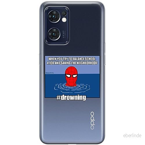 ERT GROUP mobiltelefonfodral för Oppo RENO 7 5G originalt och officiellt licensierat Marvel mönster Spider Man 037 optimalt anpassad till formen på mobiltelefonen, gedeeltelijk transparant 5905795012991