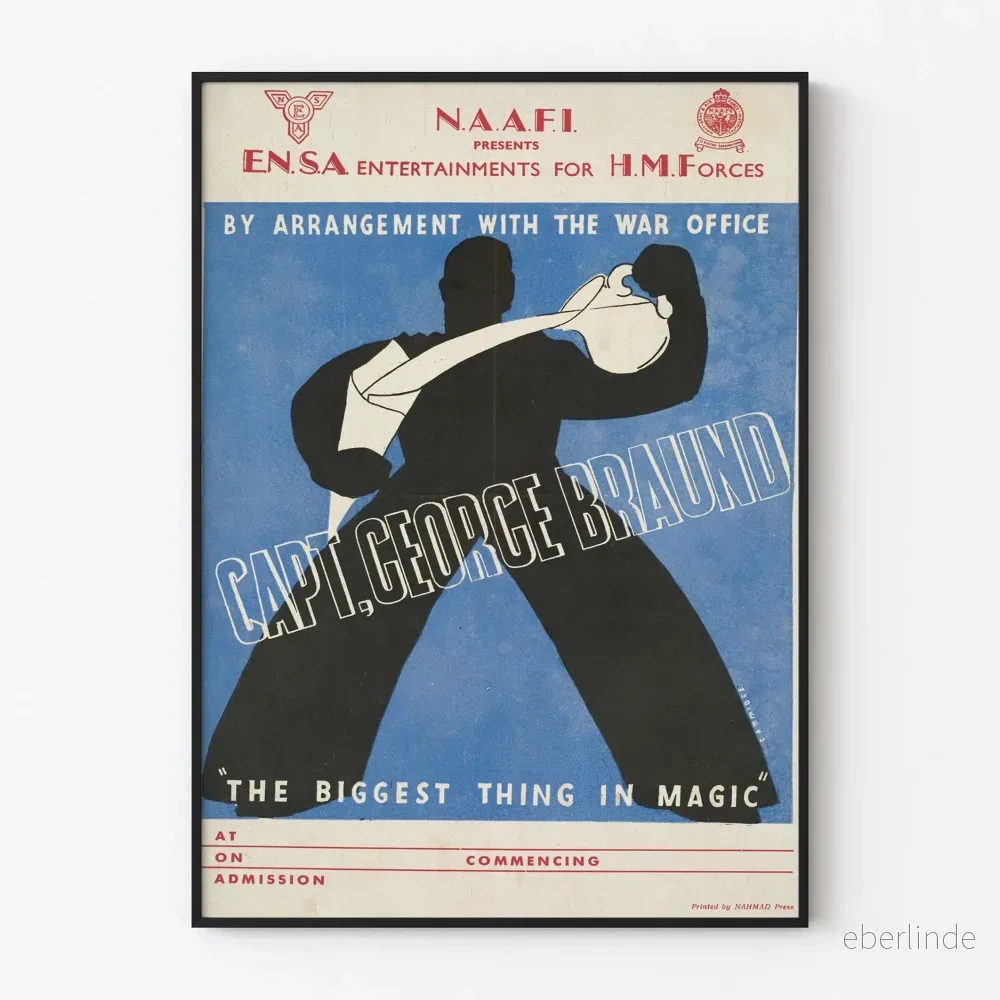Vintageposter CAPT. George Braund – Militär magiföreställning