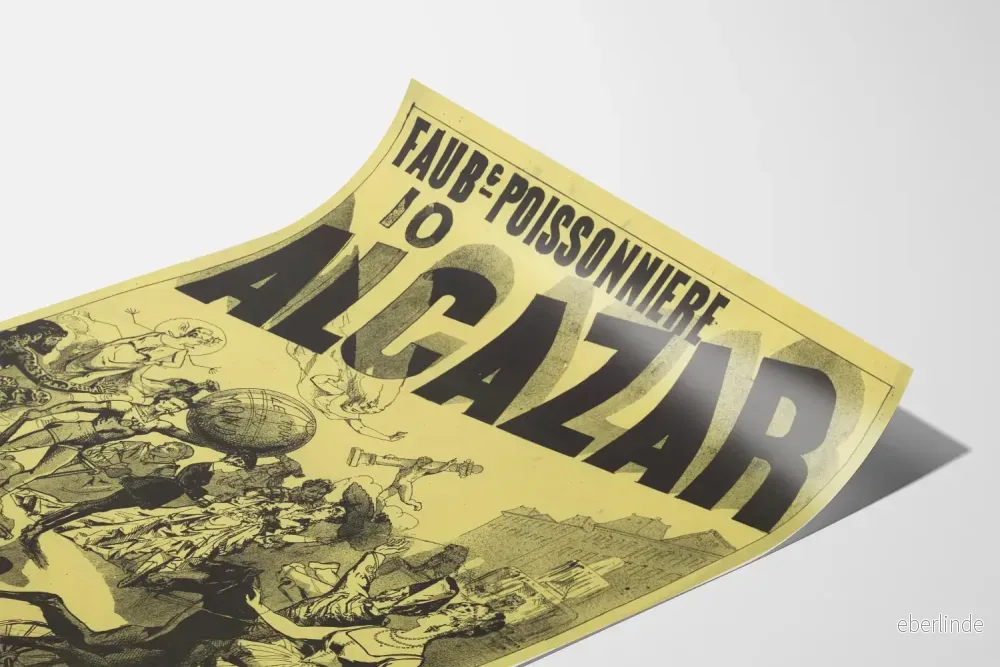 Vintageposter Faubourg Poissonnière Alcazar - Parisisk väggdekoration - Bild 3