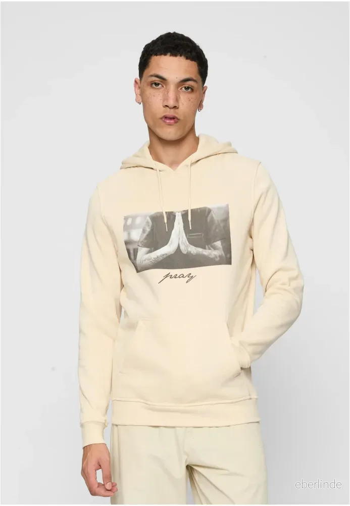 Mister Tee herr Pray Hoody Huvtröja, sand, XS 4066051108924