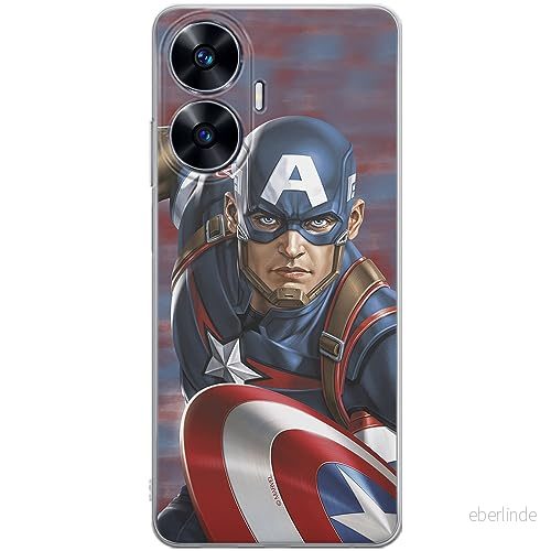 ERT GROUP mobiltelefonfodral för Realme C55 originalt och officiellt licensierat Marvel mönster Capitan America 022 optimalt anpassad till formen på mobiltelefonen, fodral tillverkad av TPU plast 5905511875497