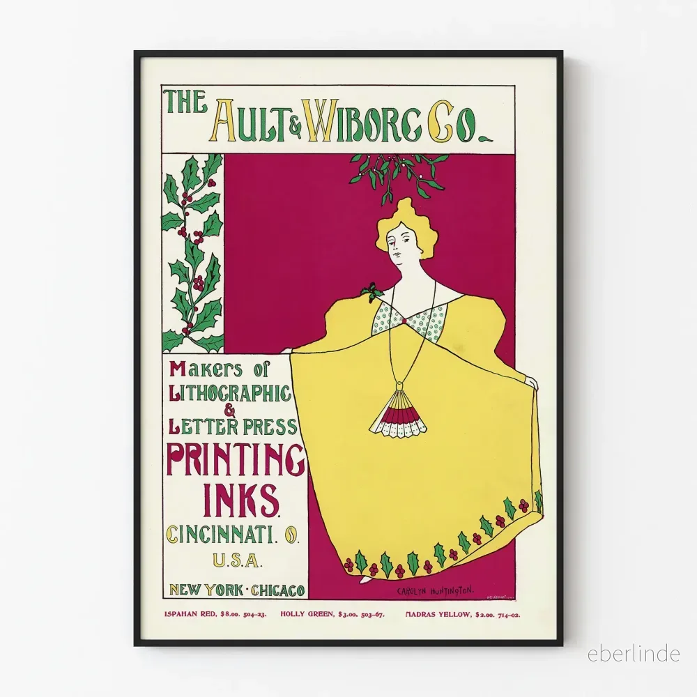 Vintage reklamposter för Ault & Wiborg Co. för tryckfärger