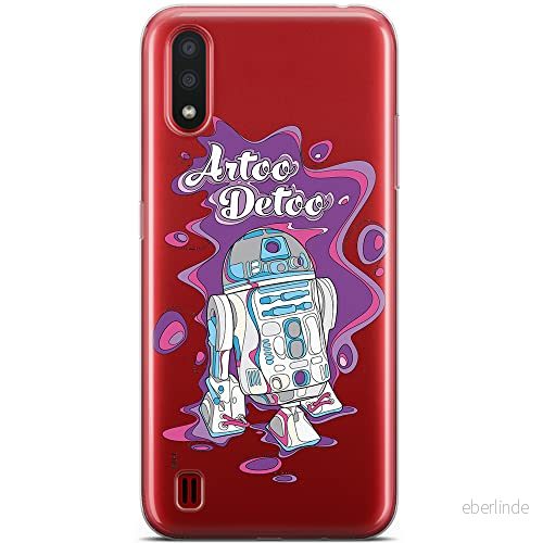ERT GROUP mobiltelefonfodral för Samsung A01 originalt och officiellt licensierat Star Wars mönster R2D2 002 optimalt anpassad till formen på mobiltelefonen, gedeeltelijk transparant 5904805429187