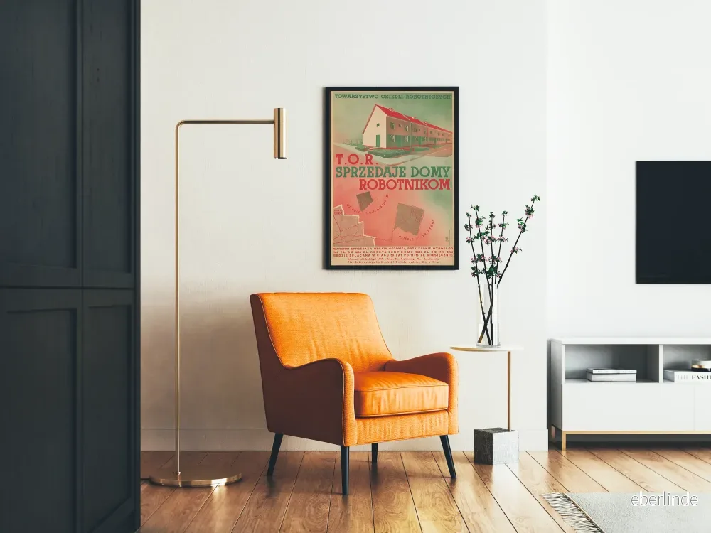 Vintageaffisch för försäljning av arbetarbostäder – Retro väggdekoration - Bild 2