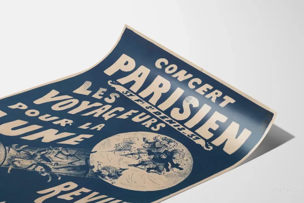 Konsertposter Parisiska Resenärer till Månen - Vintage Väggdekoration - Bild 3
