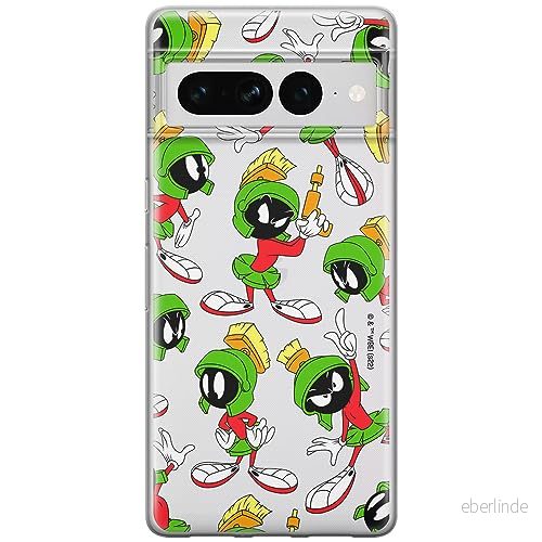 ERT GROUP mobiltelefonfodral för Google PIXEL 7 PRO originalt och officiellt licensierat Looney Tunes mönster Marwin 004 optimalt anpassad till formen på mobiltelefonen, gedeeltelijk transparant 5905795175597