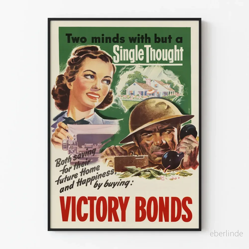 Vintageaffisch Two Minds - Patriotisk dekorativ poster Artem Legrand