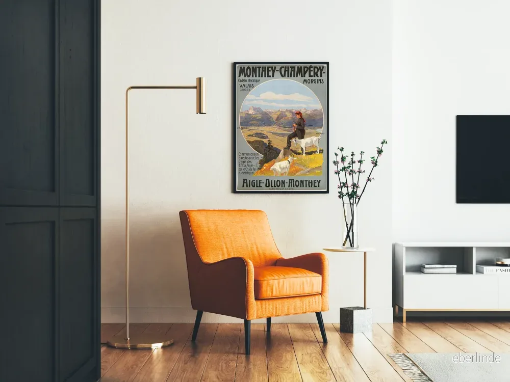 Vintageposter Monthey Champery Aigle Ollon Valais Schweiz - Bild 2