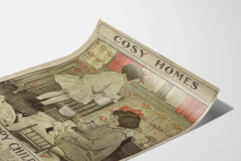 Vintage poster för väggdekoration Cosy Homes – Barn som leker i värmen - Bild 3