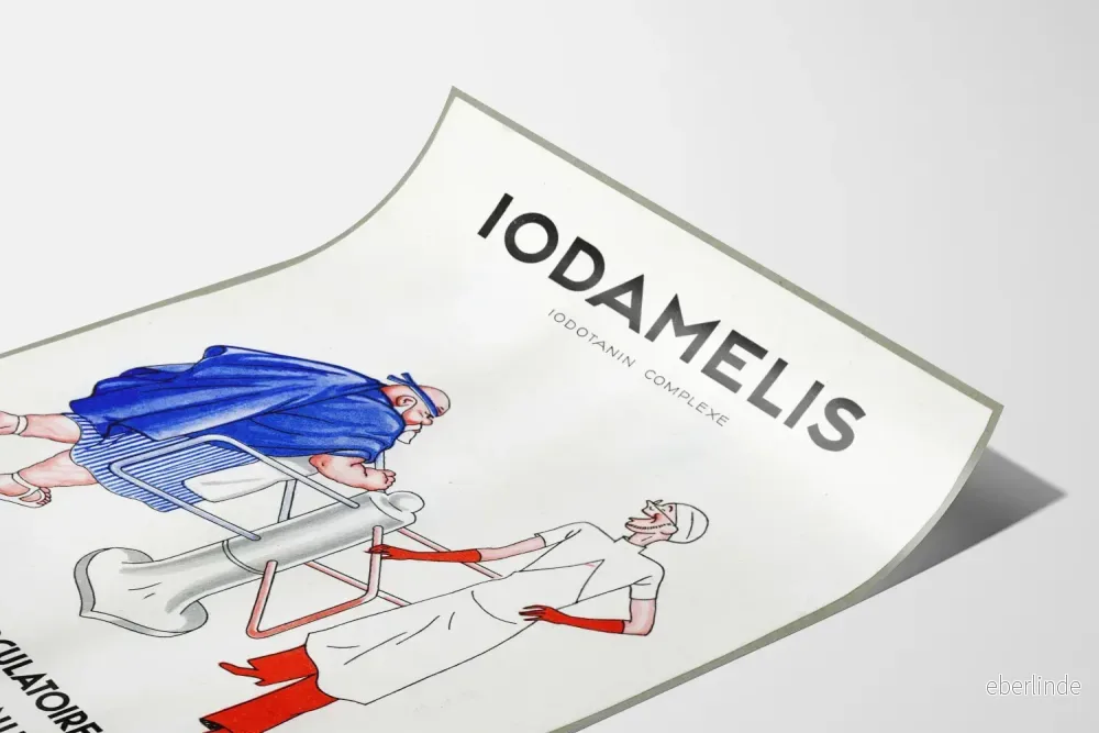 Vintageposter Iodamelis dekorativ för vägg hälsa och näring - Bild 3