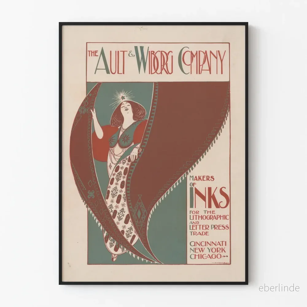 Vintage reklamposter för Ault & Wiborg Company i litografi
