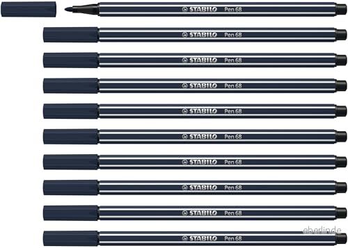 Premium tuschpenna STABILO Pen 68 ask med 10 Paynes grå 4006381327107