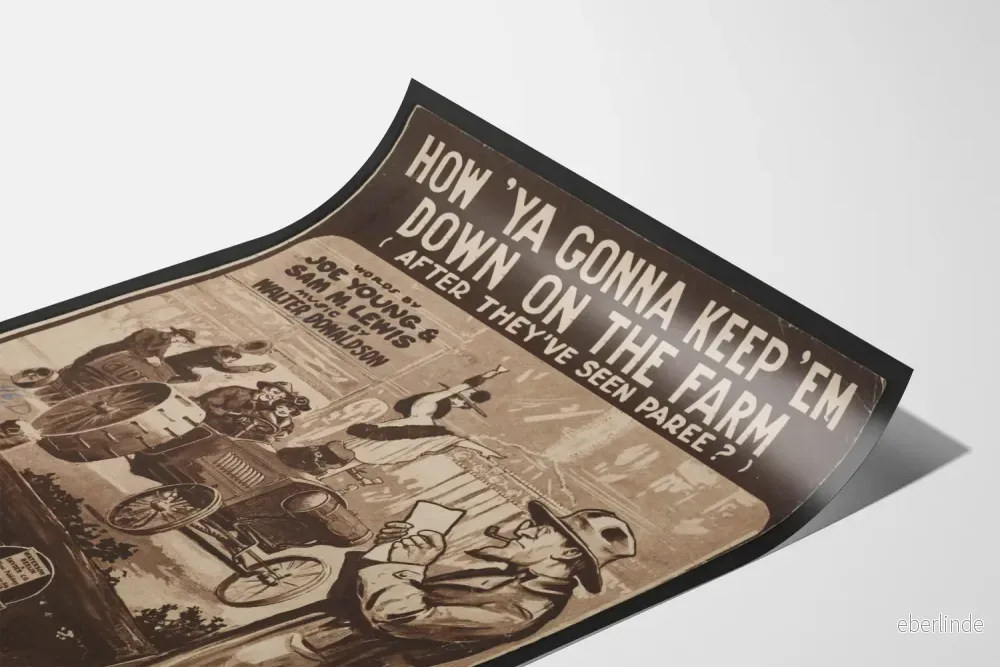 Vintageposter How Ya Gonna Keep 'Em Down on the Farm – Retro väggdekoration - Bild 3