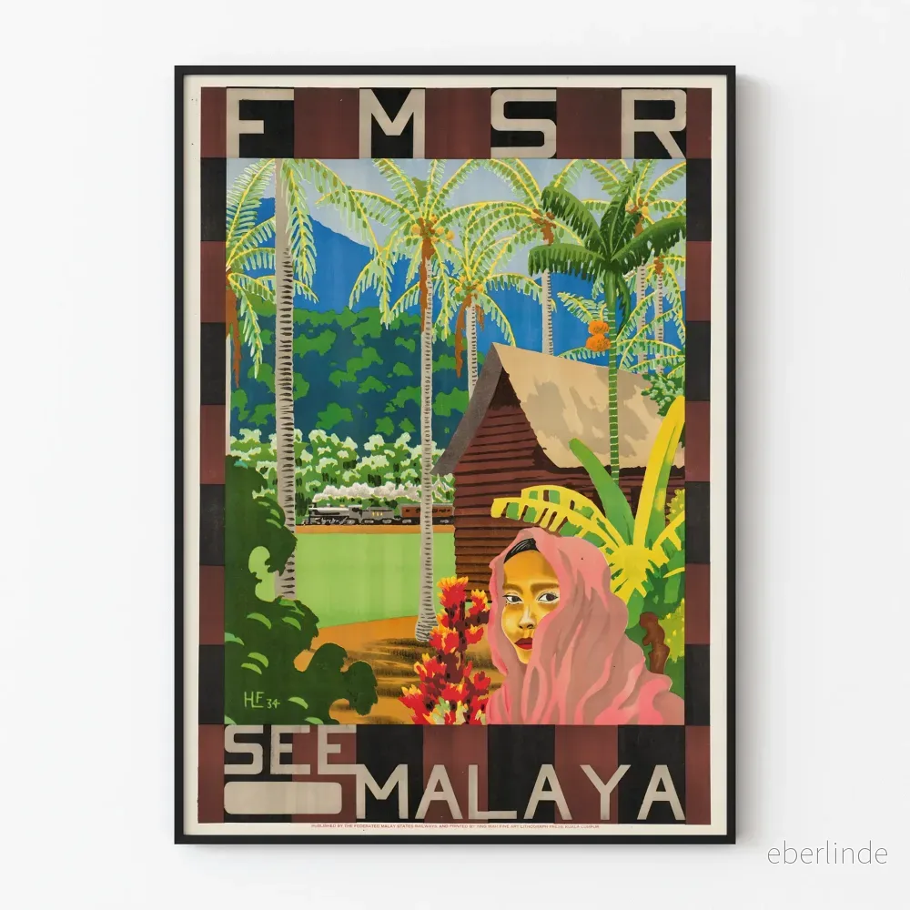 Vintage dekorativ poster See Malaya - Tropisk atmosfär