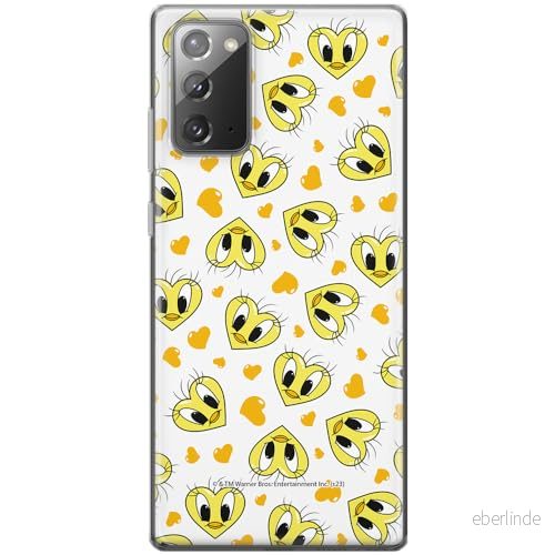 ERT GROUP mobiltelefonfodral för Samsung GALAXY NOTE 20 originalt och officiellt licensierat Looney Tunes mönster Tweety 017 anpassad till formen på mobiltelefonen, fodral tillverkad av TPU plast 5905795120085