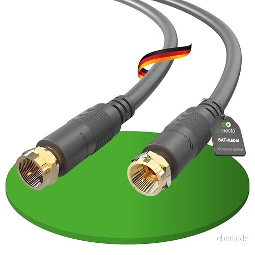conecto antennkabel SAT kabel koaxialkabel satellitkabel TV 3,00 m dubbel skärmad F kontakt, för HDTV, mottagare, satellit, internet, DAB, radio, svart 4250684929470