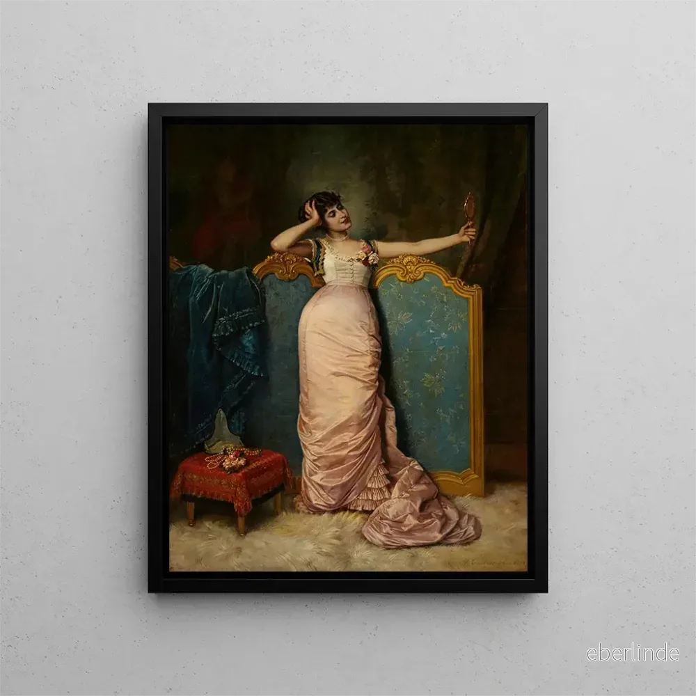 Målning Admirant sin utseende – Auguste Toulmouche | Konsttryck Målning Admirant sin utseende – Auguste Toulmouche | Konsttryck