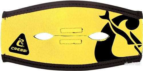 Cressi ponny svans neo mask remskydd_gul/svart neopren maskskydd för dykning och snorklingsmasker, gul/svart, en storlek, unisex 8022983209753