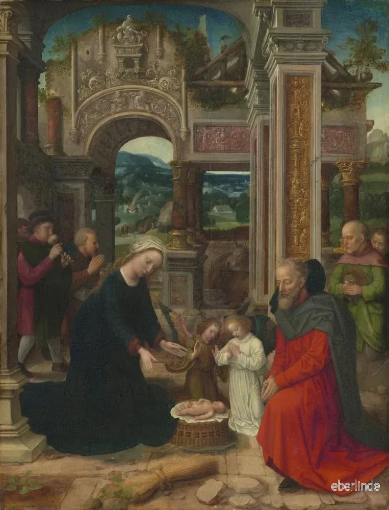 Målning L'Adoration des bergers - Adriaen Isenbrandt | Konsttryck - Bild 2