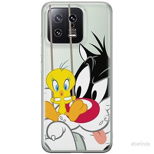 ERT GROUP mobiltelefonfodral för Xiaomi 13 originalt och officiellt licensierat Looney Tunes mönster Sylvester & Tweety 002 optimalt anpassad till formen på mobiltelefonen, gedeeltelijk transparant 5905511901400