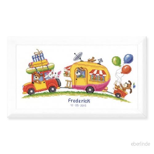 Vervaco siffermönster under semestern siffertemönstrad förpackning i räknat korsstygn, bomull, flerfärgad, 40 x 21 0,3 cm 5413480369393