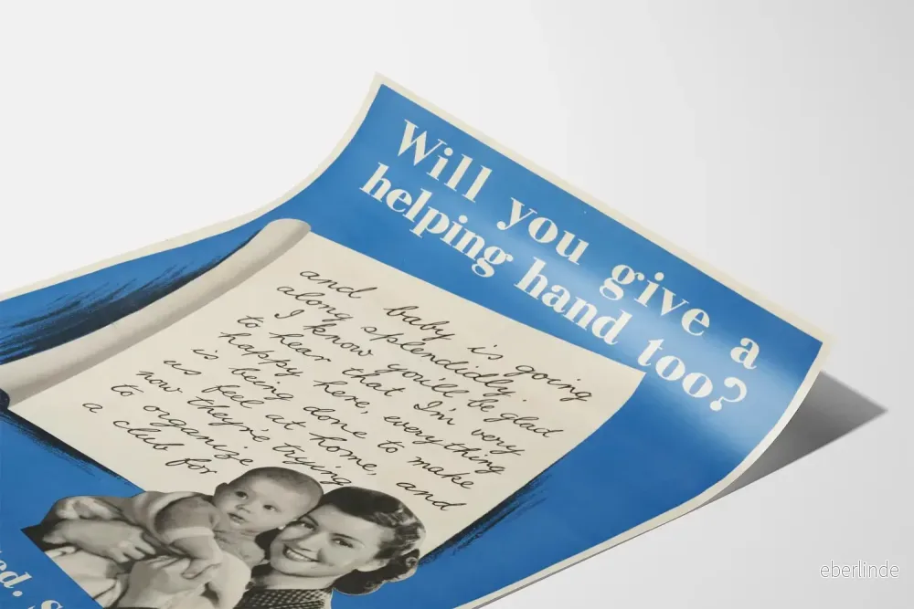 Vintageposter Hjälp och Solidaritet med Bebis - Bild 3