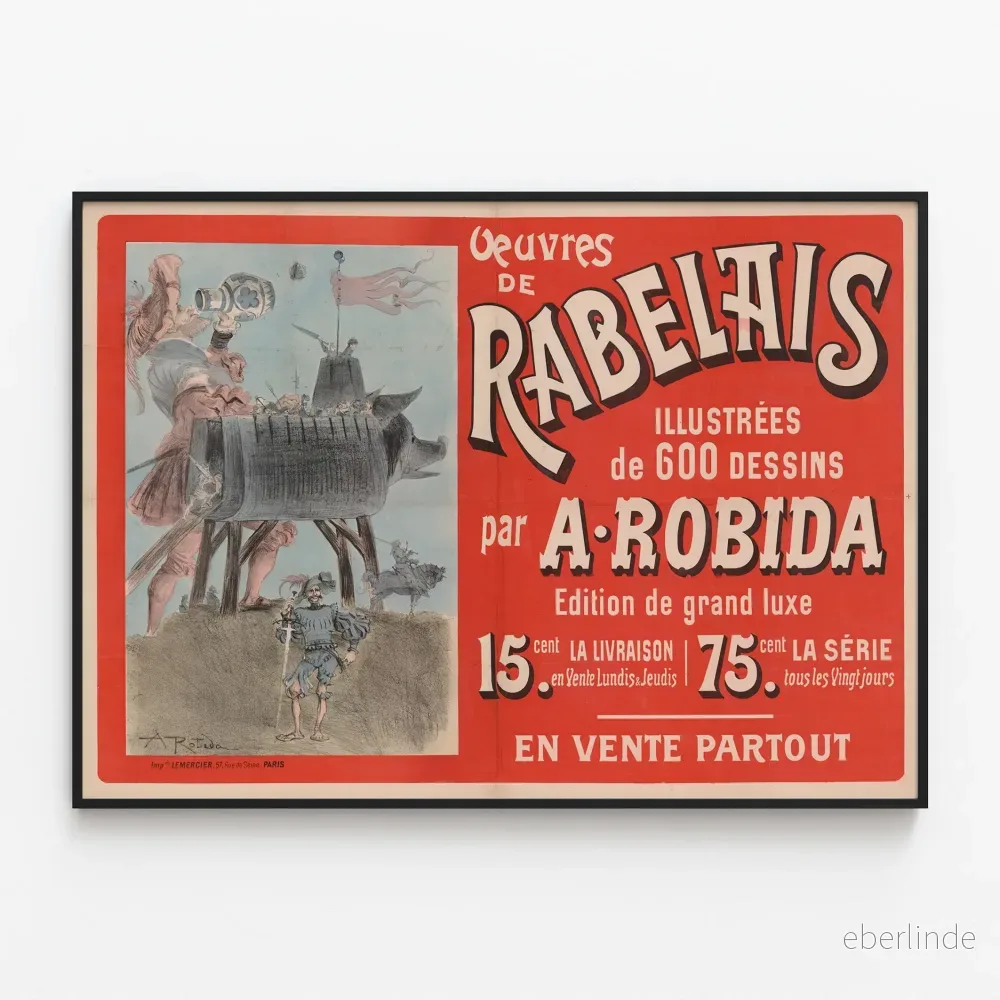 Vintageposter av Rabelais verk illustrerade av A. Robida Vintageposter av Rabelais verk illustrerade av A. Robida