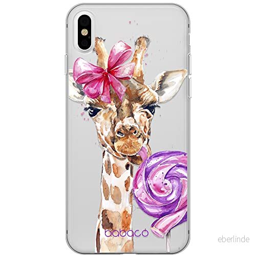 ERT GROUP mobiltelefonfodral för Apple Iphone XS Max originalt och officiellt licensierat Babaco mönster Giraffe 001 Vit optimalt anpassad till formen på mobiltelefonen, gedeeltelijk transparant 5903932037746